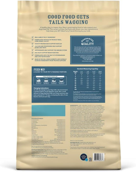 Wag Adult Premium Lamb & Brown Rice Dry Dog Food, 30 lb