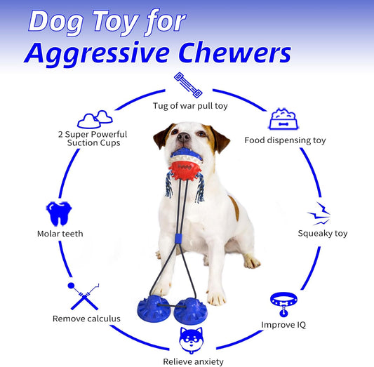 Dog Tug Toy – Suction, Treat, Teeth Clean, Chewer.