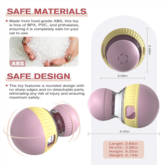 Cat Treat Toy – Chirping Sandpiper Ball, Adjustable Feeder, Puzzle for Indoor Cats.