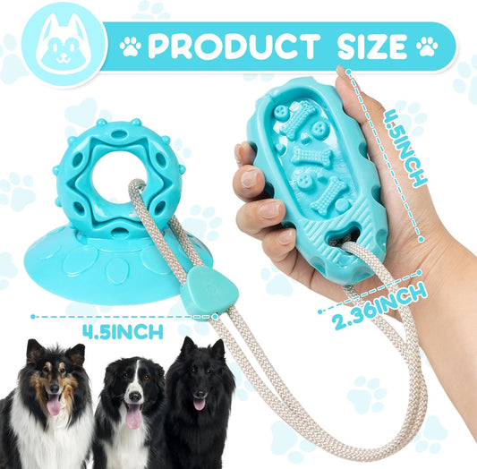 Dog Suction Chew Toy – Treat Dispenser & Teeth Cleaner (Blue).