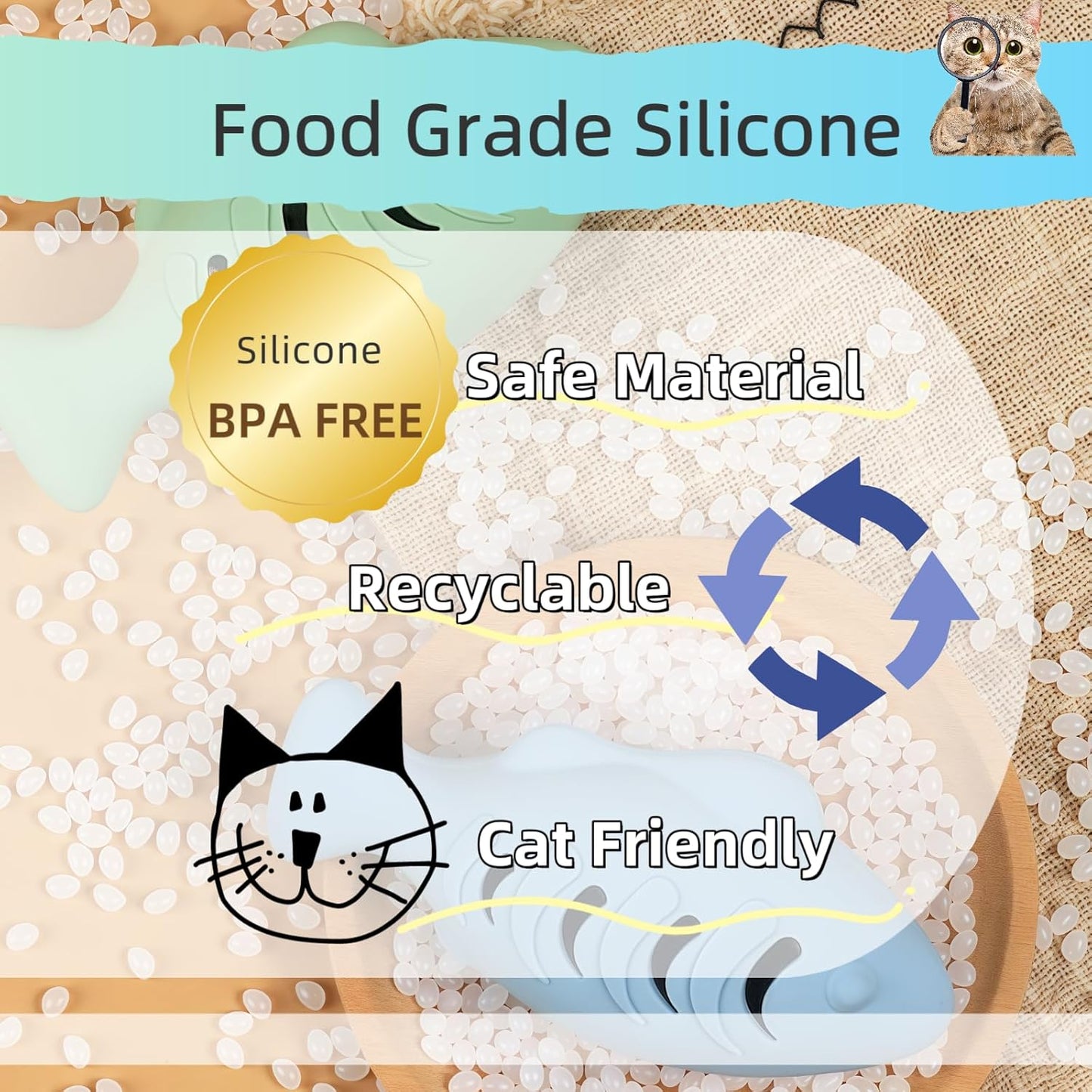 2pcs Cat Toys – Silicone Chew & Treat Feeder with Catnip.