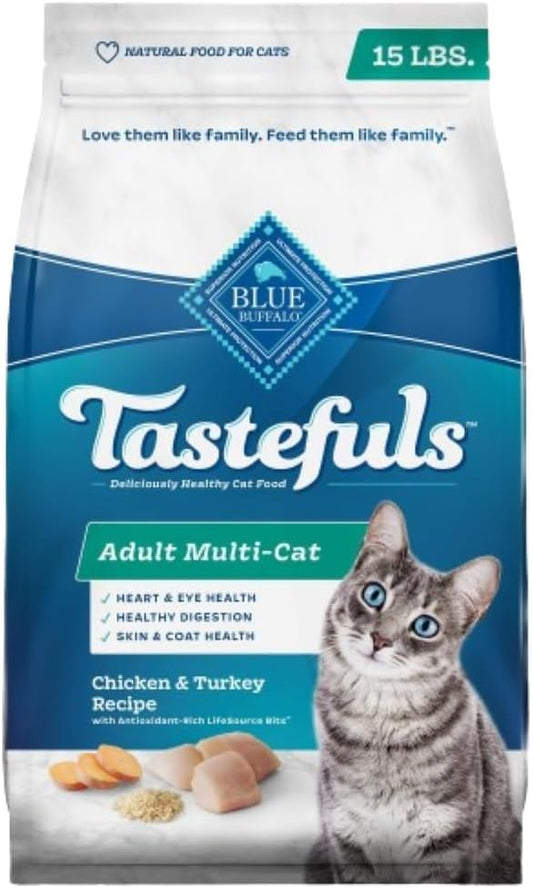 Blue Buffalo Tastefuls Cat Food – Chicken & Turkey, 15 lb.