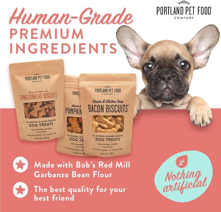 Portland Pet Pumpkin Dog Treats – Grain-Free, Natural, 3-Pack (5 oz).