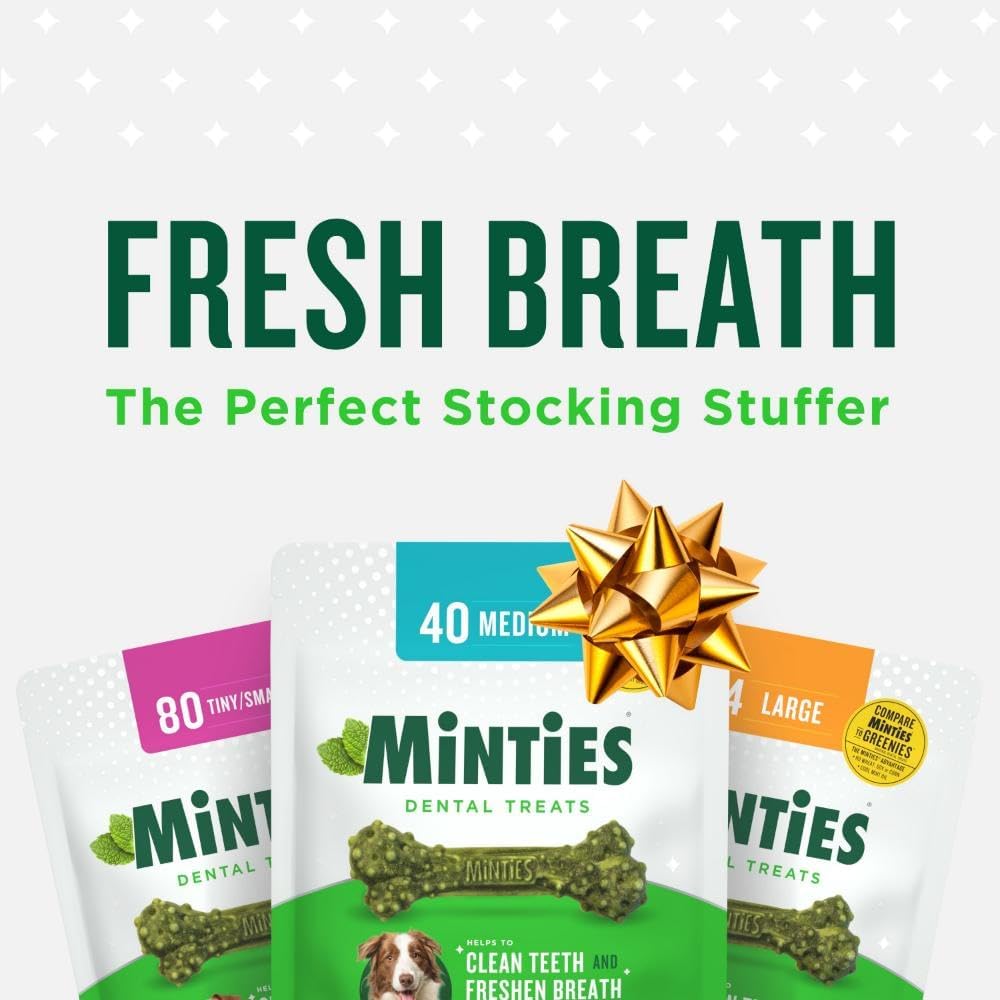 Minties Dental Chews for Medium Dogs (25–50 lbs) – 60‑Count