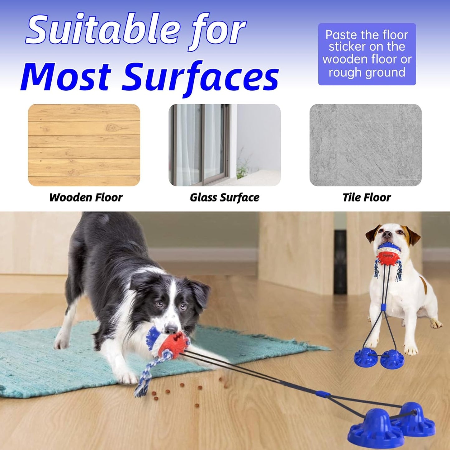 Dog Tug Toy – Suction, Treat, Teeth Clean, Chewer.
