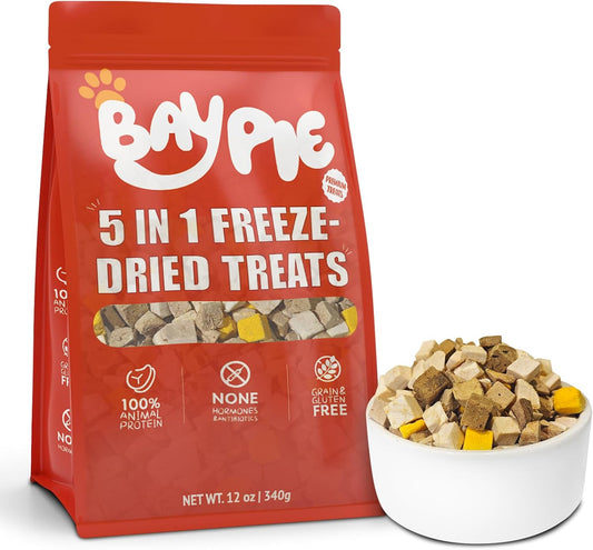 Freeze-Dried Dog & Cat Treats – 5 Protein, Grain-Free, Resealable.