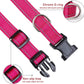 Reflective Adjustable Nylon Dog Collar with Safety Buckle – Pink (Small, Medium, Large)