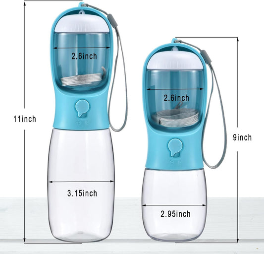 Portable Dog Water Bottle with Food Container – Travel Pet Dispenser for Dogs & Cats