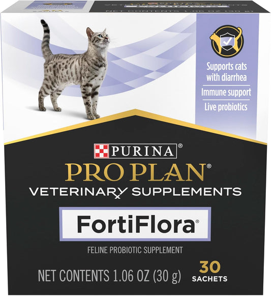 Purina FortiFlora Cat Probiotic – 30 ct, for Diarrhea Support.