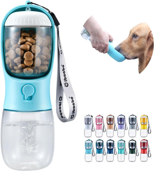 Portable Dog Water Bottle with Food Container – Travel Pet Dispenser for Dogs & Cats