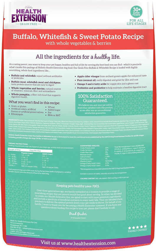 Health Extension Grain‑Free Buffalo & Whitefish Dry Dog Food (23.5 lb)