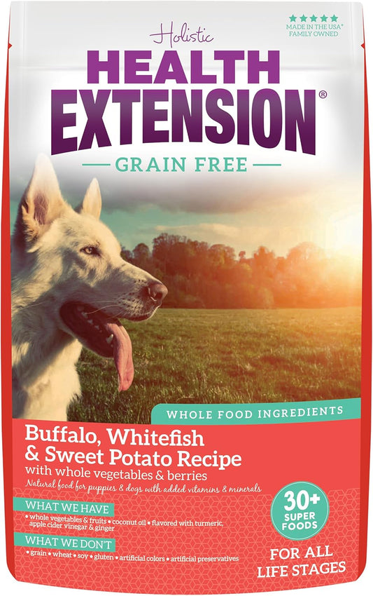 Health Extension Grain‑Free Buffalo & Whitefish Dry Dog Food (23.5 lb)