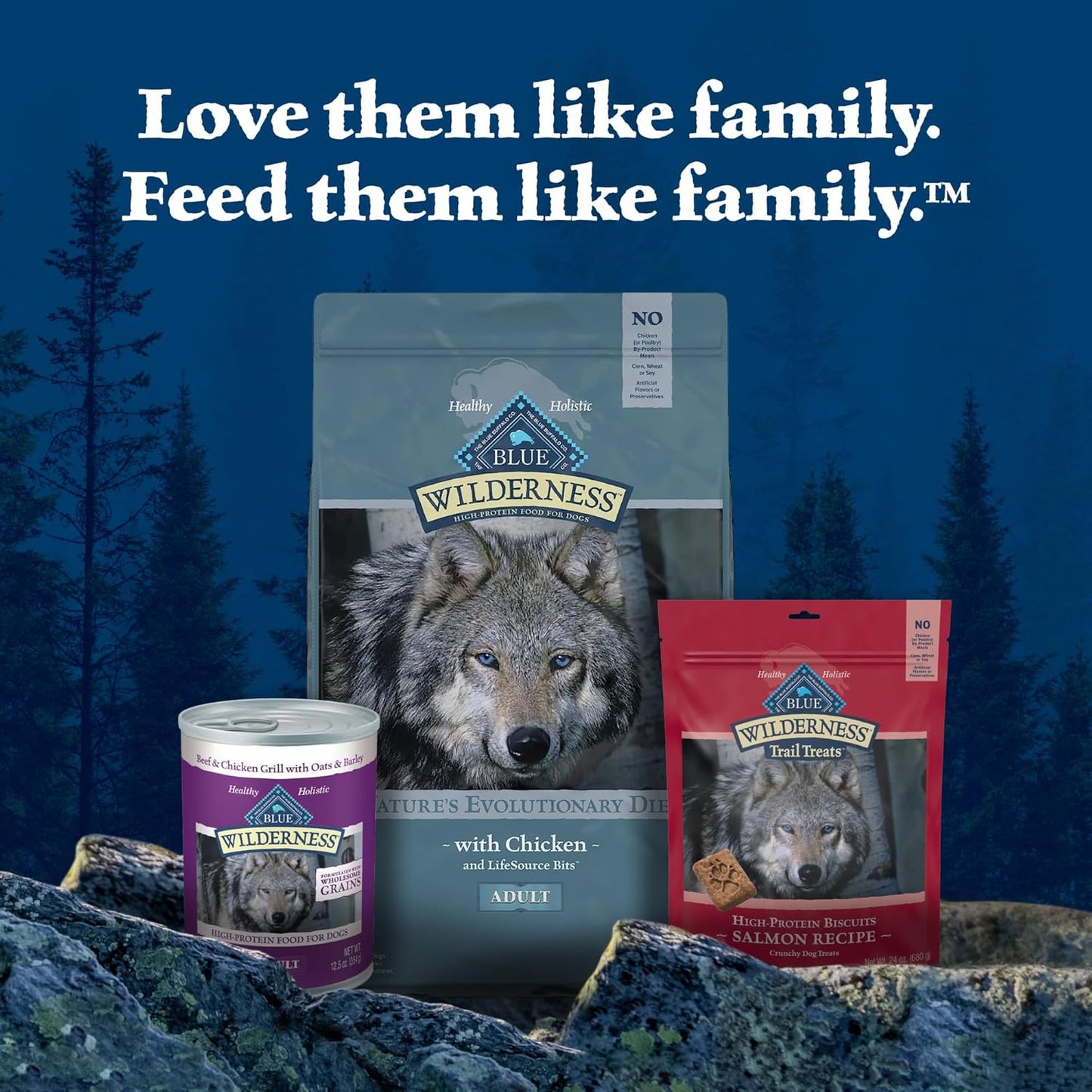 Blue Buffalo Wilderness Adult Dry Dog Food, High-Protein, Natural with Grains.