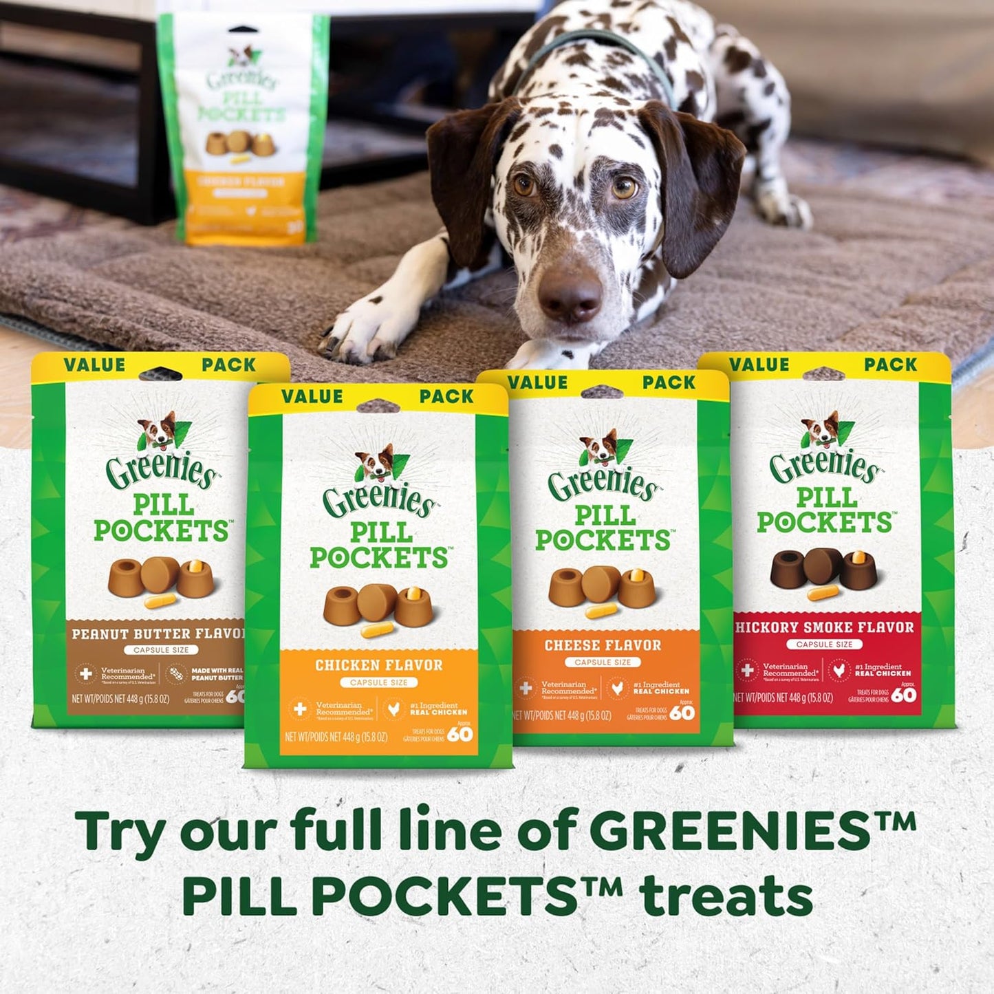 Greenies Pill Pockets – Large Dogs, Peanut Butter, 60 Treats (15.8 oz).